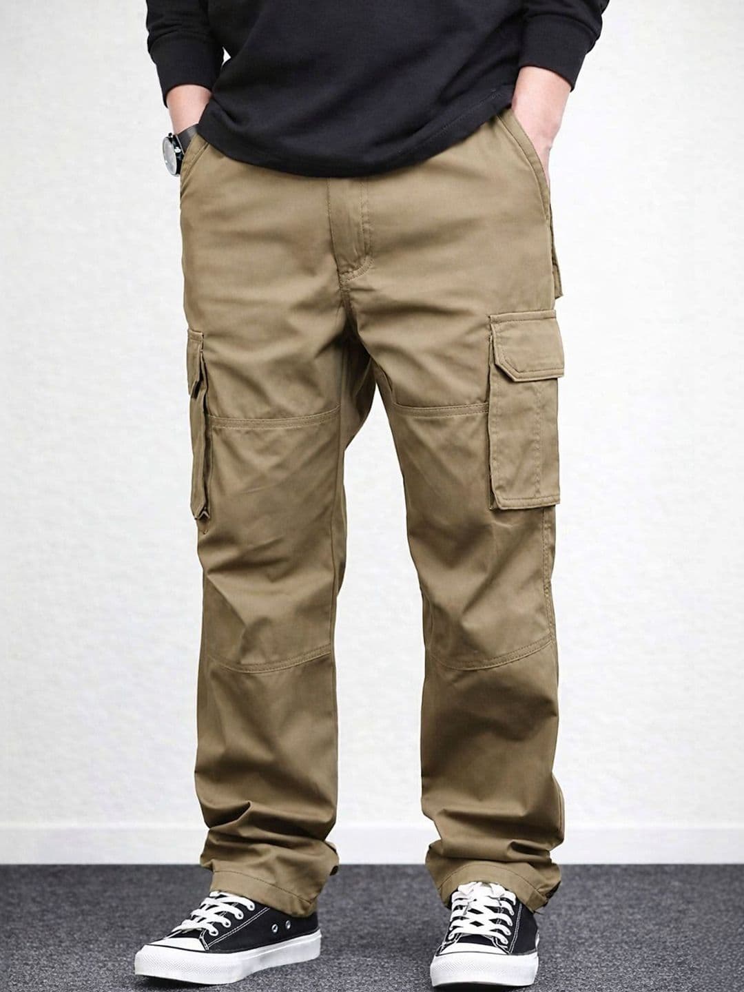 COMBRAIDED Men Original Loose Fit Cargos Trousers