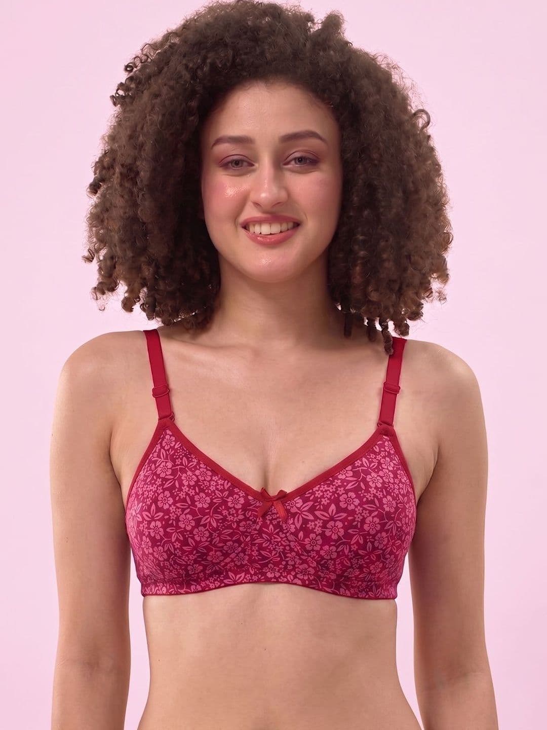 LYRA Printed Combed Cotton Wirefree Secret Support Bra with Detachable Strap - view 1