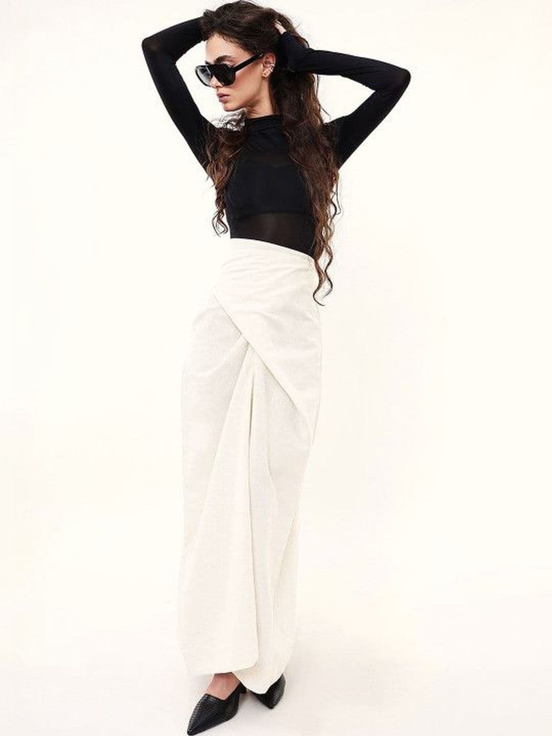 Dennis Lingo Women Draped Maxi Wrap Skirt - view 1