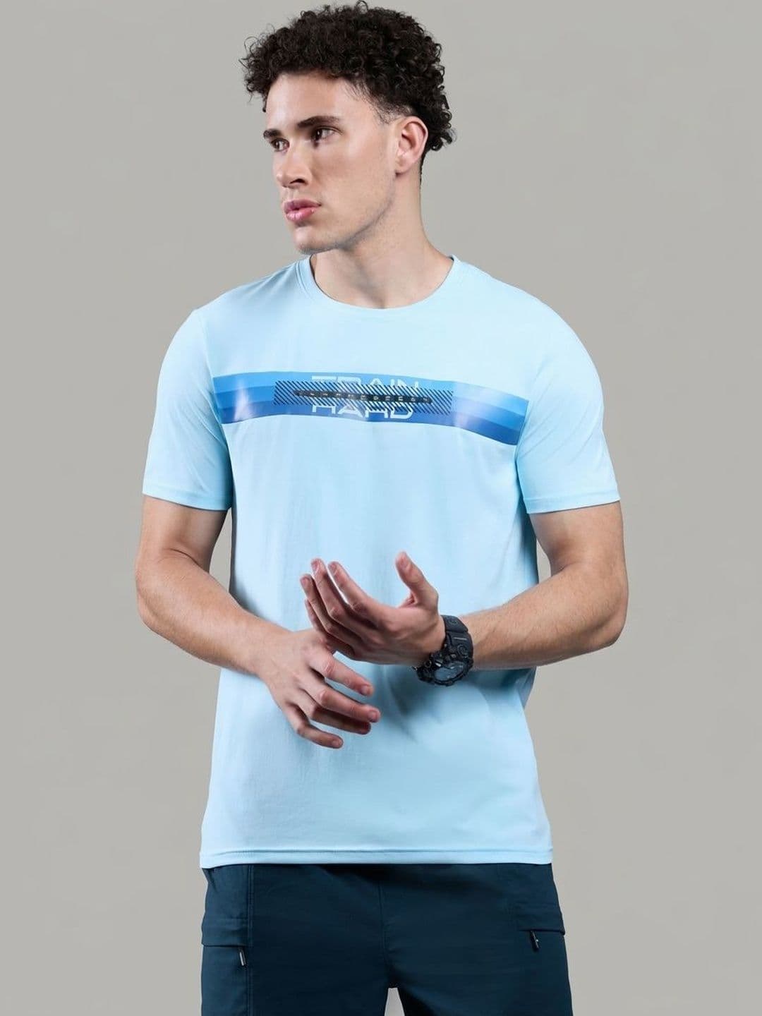 Technosport Men Typography Printed Slim Fit T-shirt - view 1