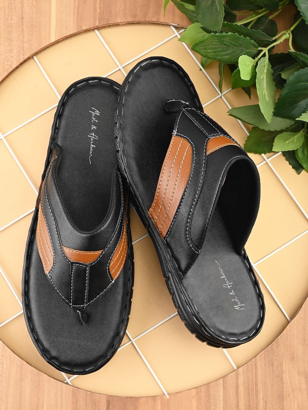 Mast & Harbour Men Colourblocked Thong Flip-Flops - view 1