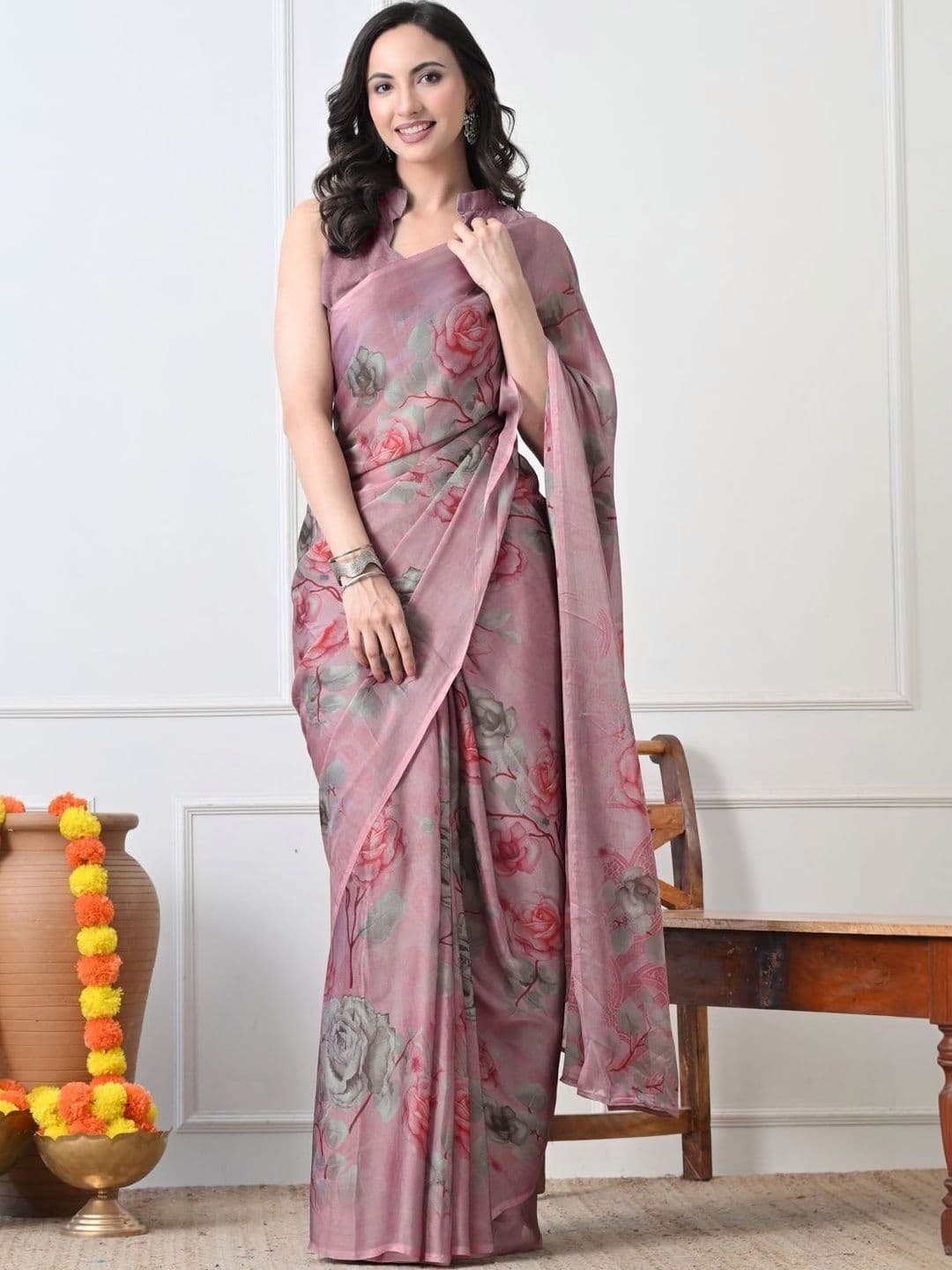 KALINI Floral Printed Saree - view 1