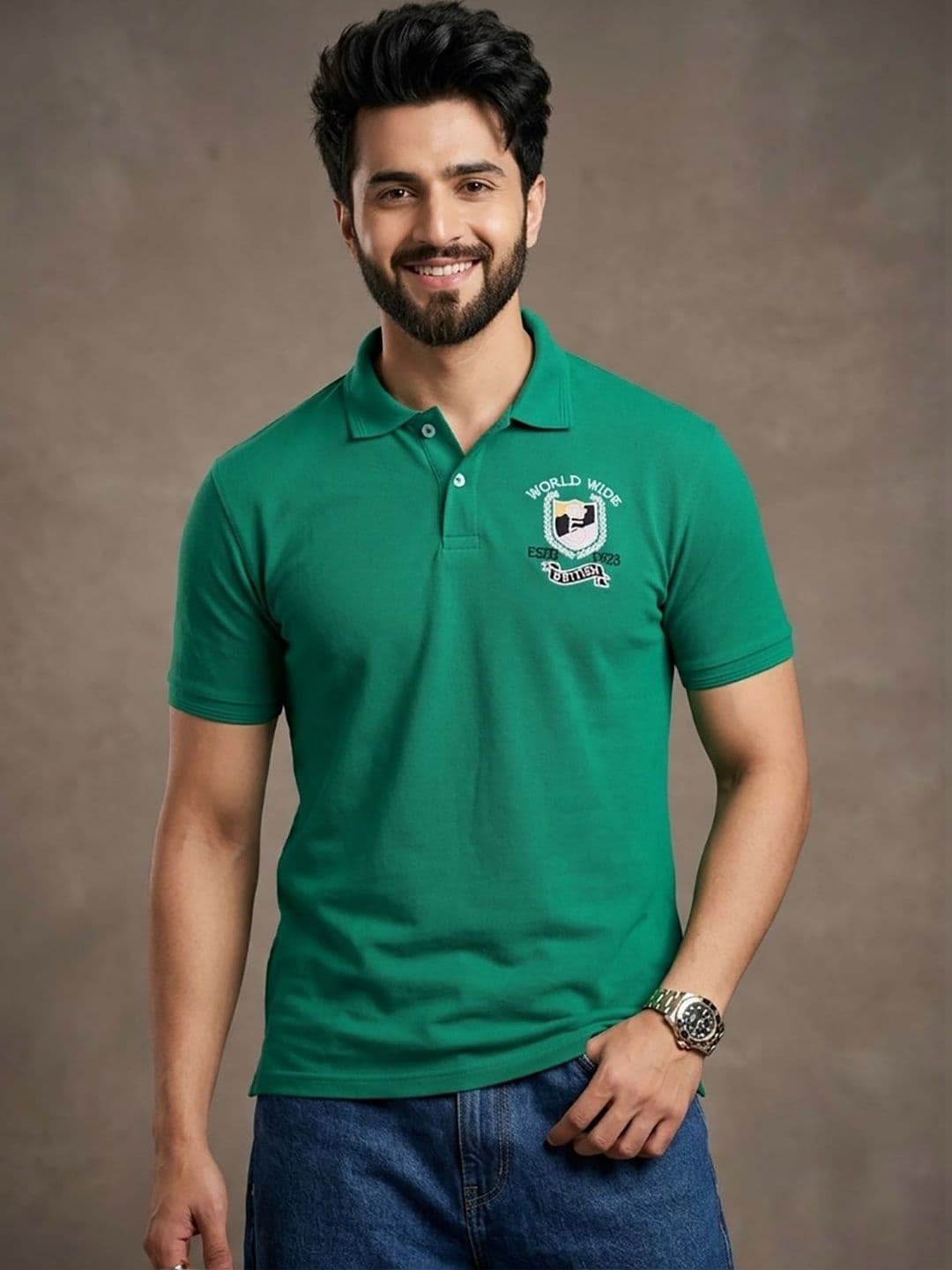 Moda Rapido Men Brand Logo Printed Polo Collar T-shirt - view 1