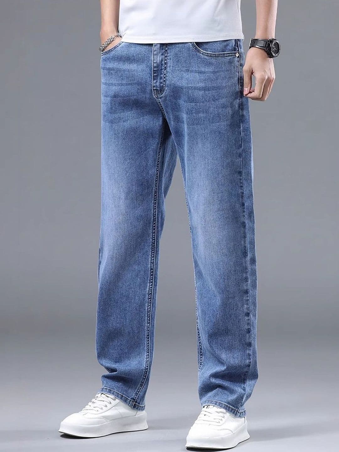 StyleCast Men Straight Fit Mid-Rise Denim Light Fade Jeans - view 1