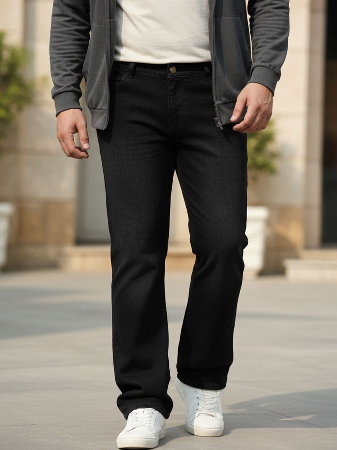 Urbano Plus Men Mid-Rise Bootcut Stretchable Jeans - view 1