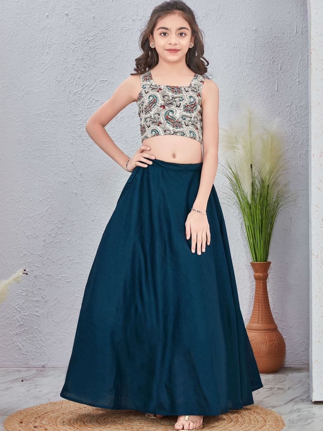 Anneca Girls Printed Ready to Wear Lehenga & - view 1