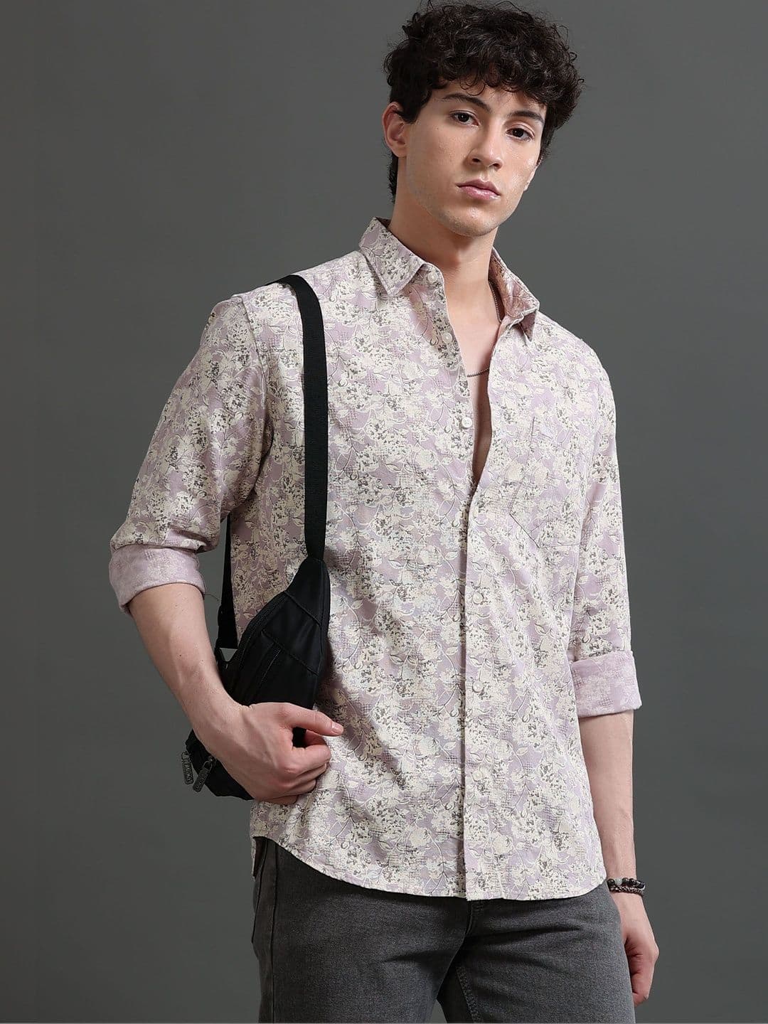 British Club Men Smart Slim Fit Floral Printed Casual Shirt - view 1
