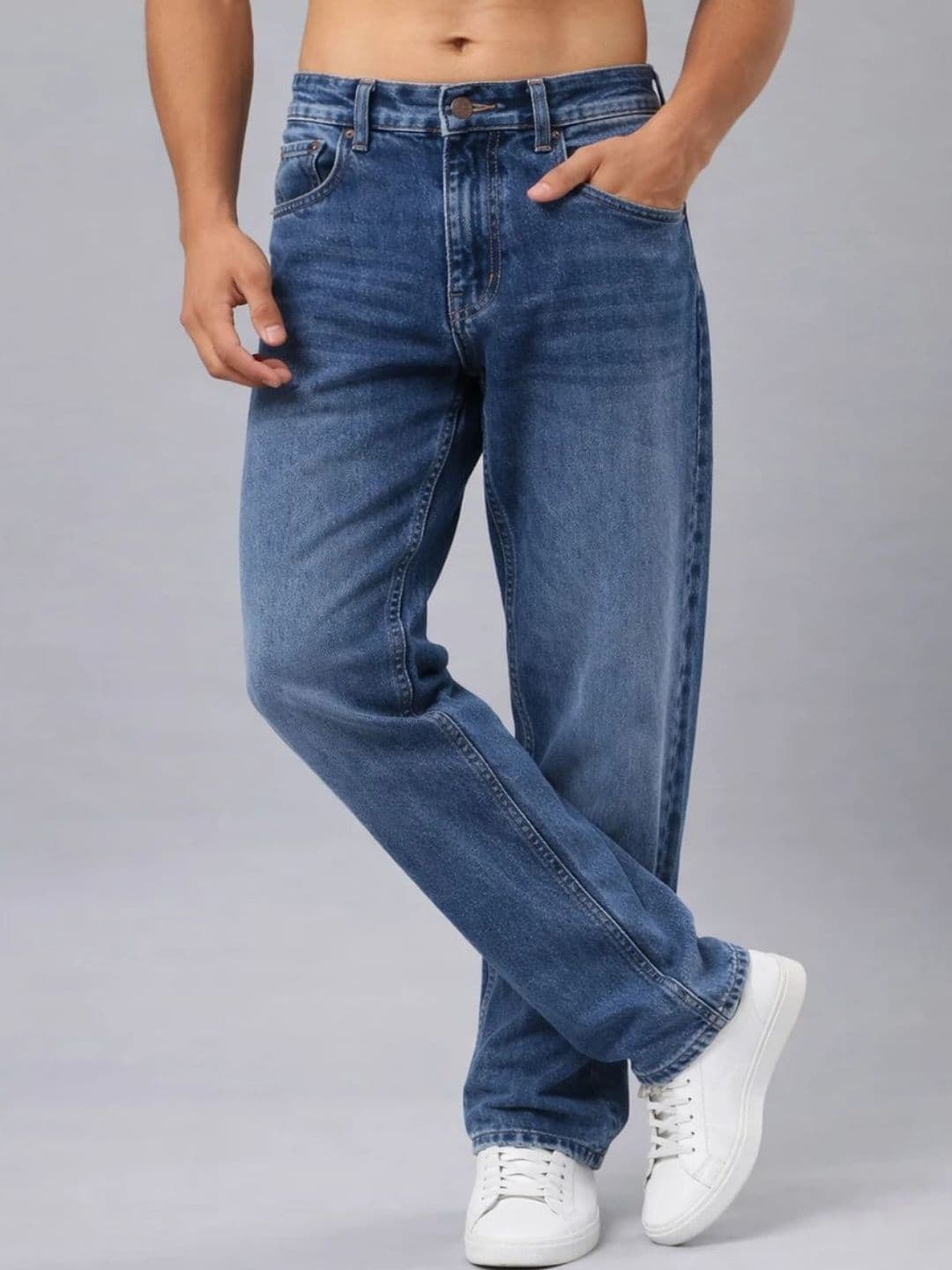 Veltick Men Relaxed Fit Mid-Rise Stretchable Jeans - view 1