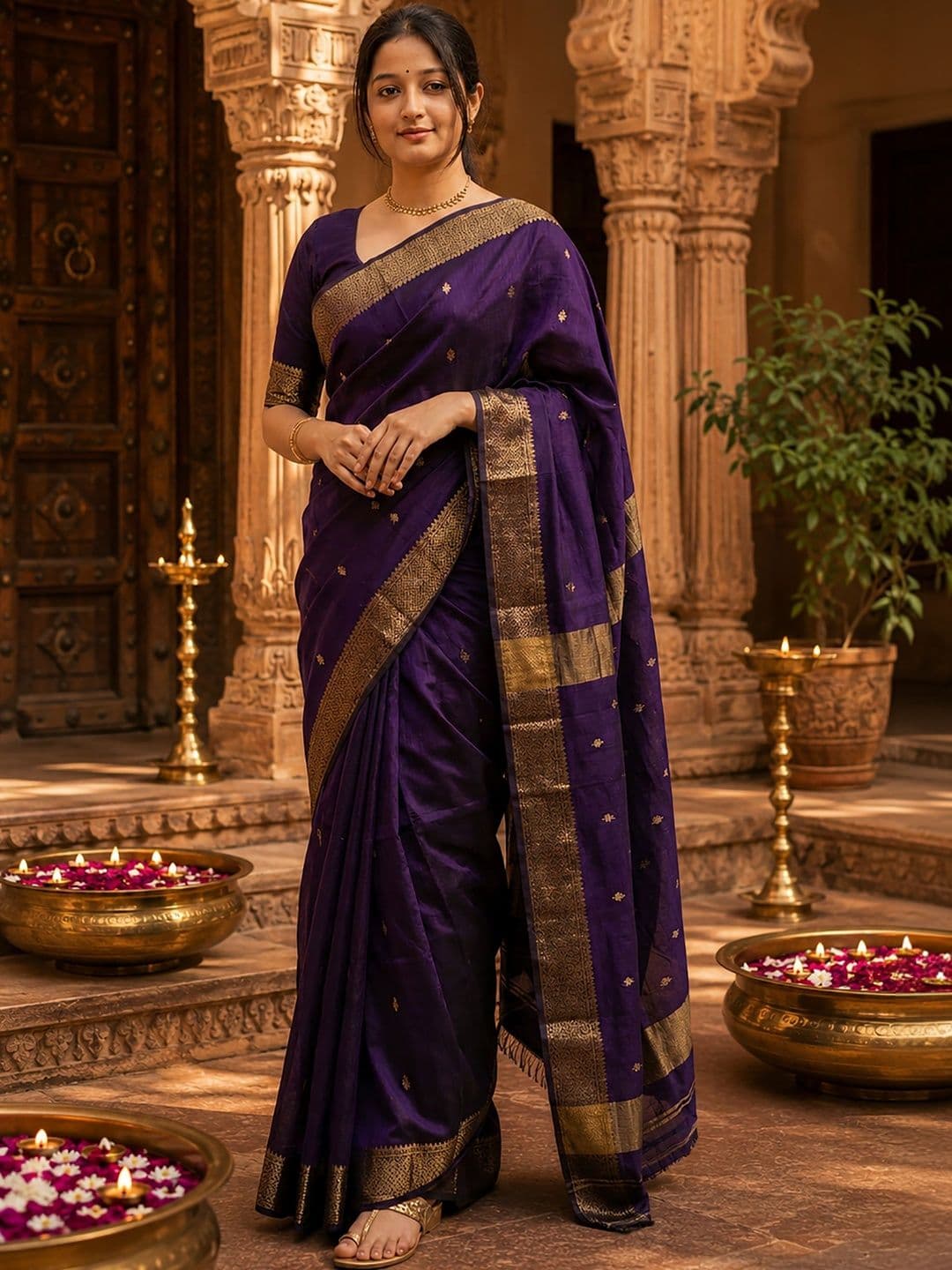 Dhaaga Ghar Woven Design Zari Designer Kanjeevaram Saree - view 1
