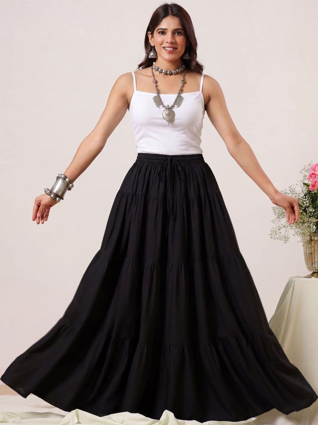 Rimeline Women Tiered Maxi Tiered Skirt - view 1