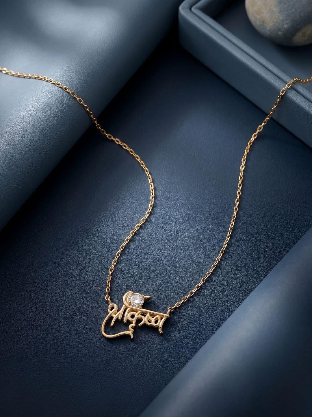Carlton London Unisex Gold-Plated Cubic Zirconia Studded Contemporary Pendants With Chains - view 1