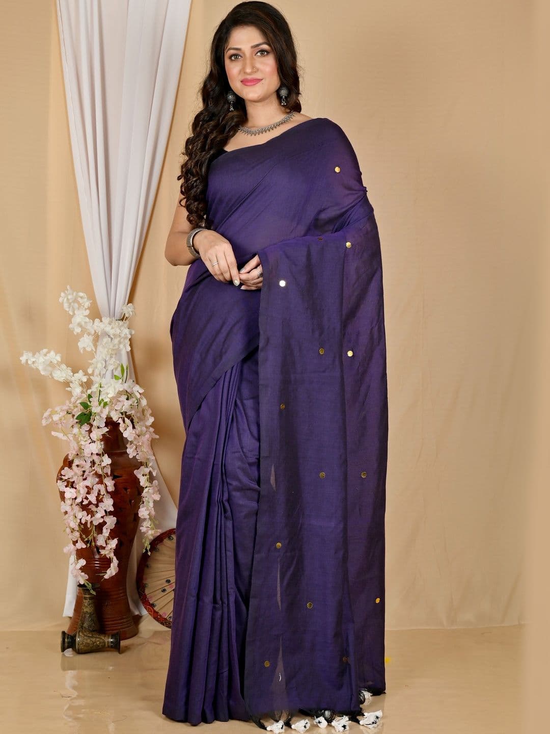 Sangria Embellished Khadi Saree - view 1