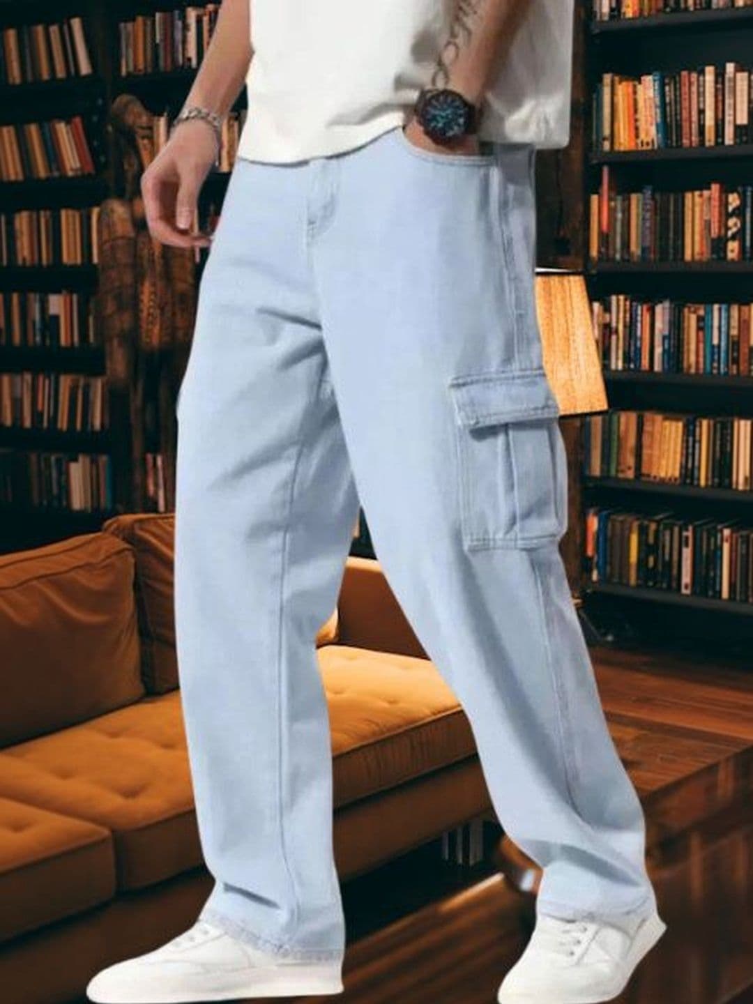 Playfeel Men Loose Boyfriend Fit Mid-Rise Jeans - view 1