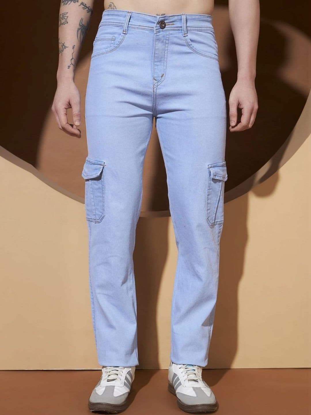 Playfeel Men Loose Boyfriend Fit Mid-Rise Coated Jeans - view 1