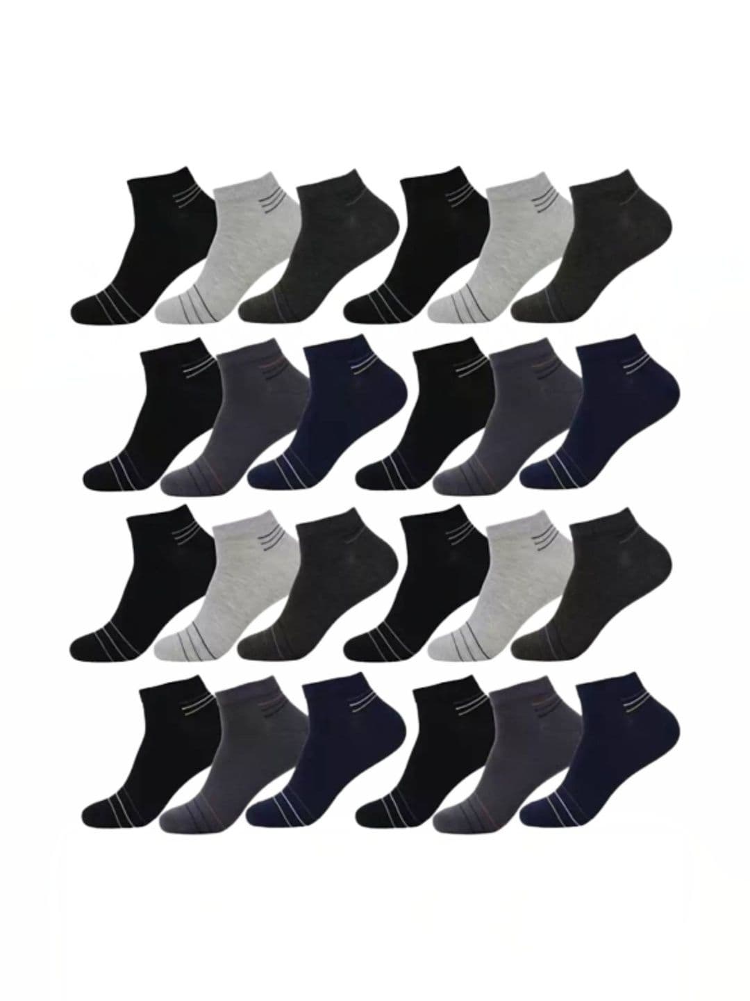 VAPINDIA Unisex Pack of 6 Cotton Striped Ankle Length Socks - view 1