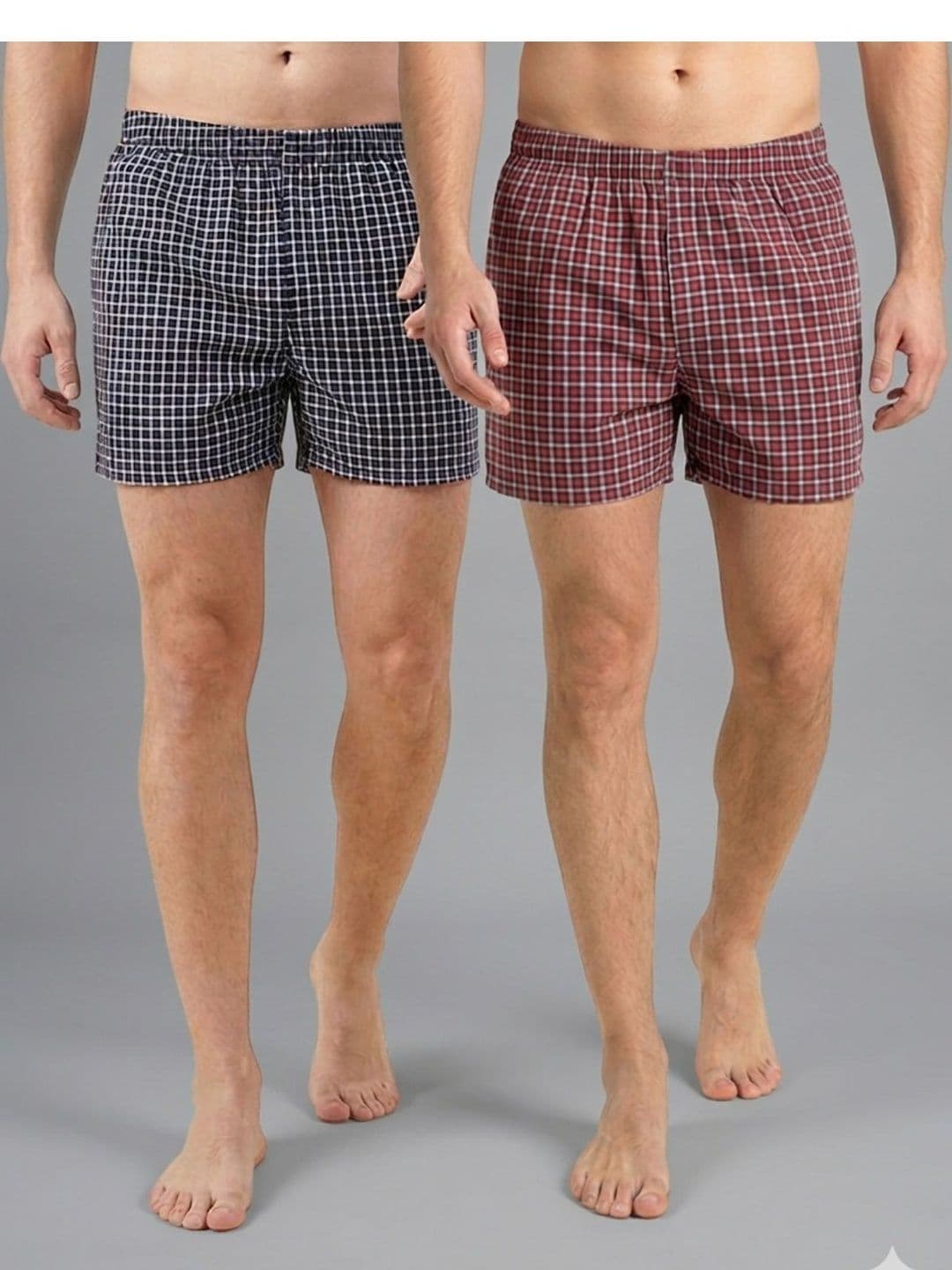 24 Street Pack Of 2 Checked Woven Boxers - view 1