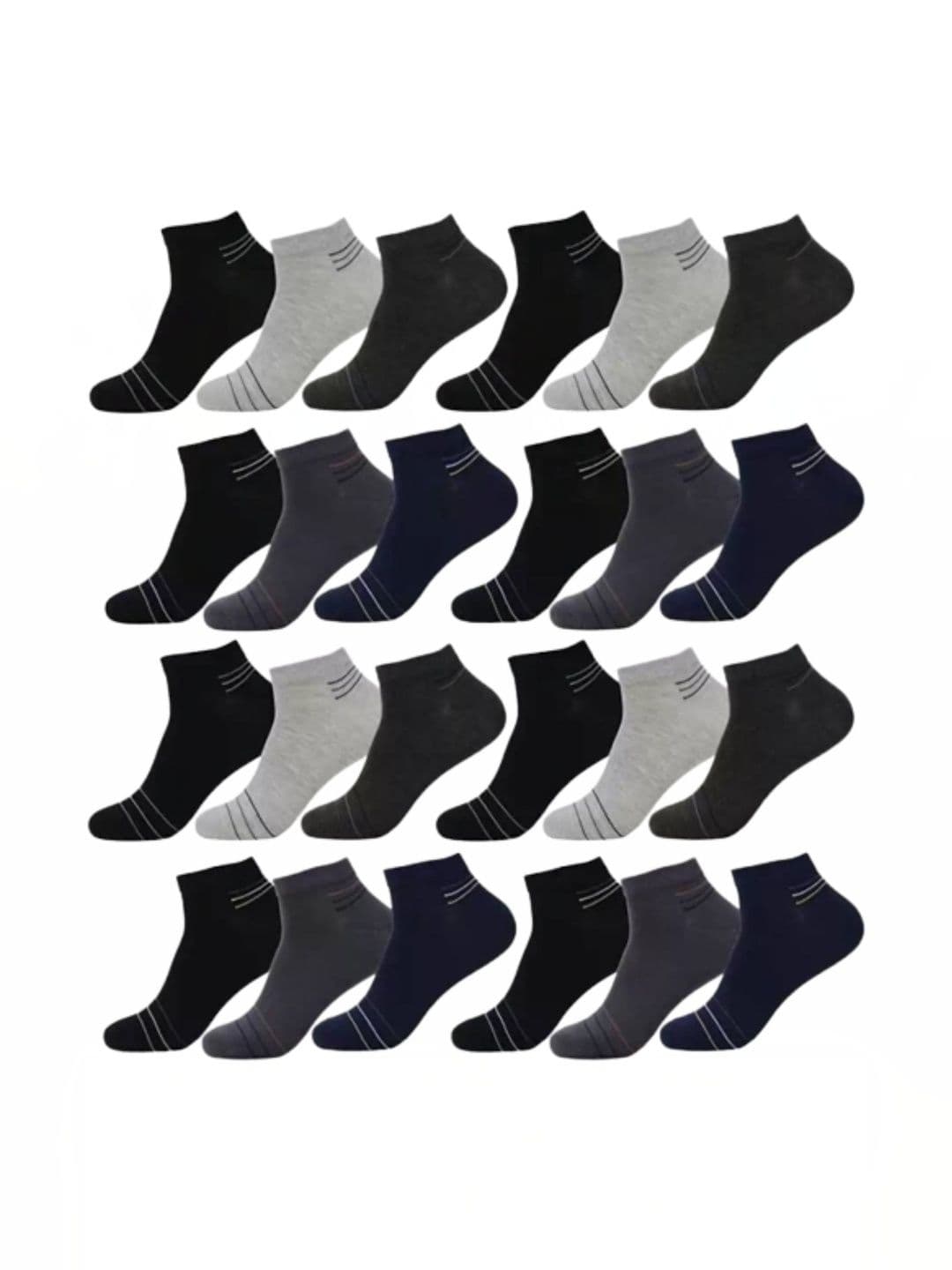 VAPINDIA Unisex Pack of 6 Cotton Striped Ankle Length Socks - view 1