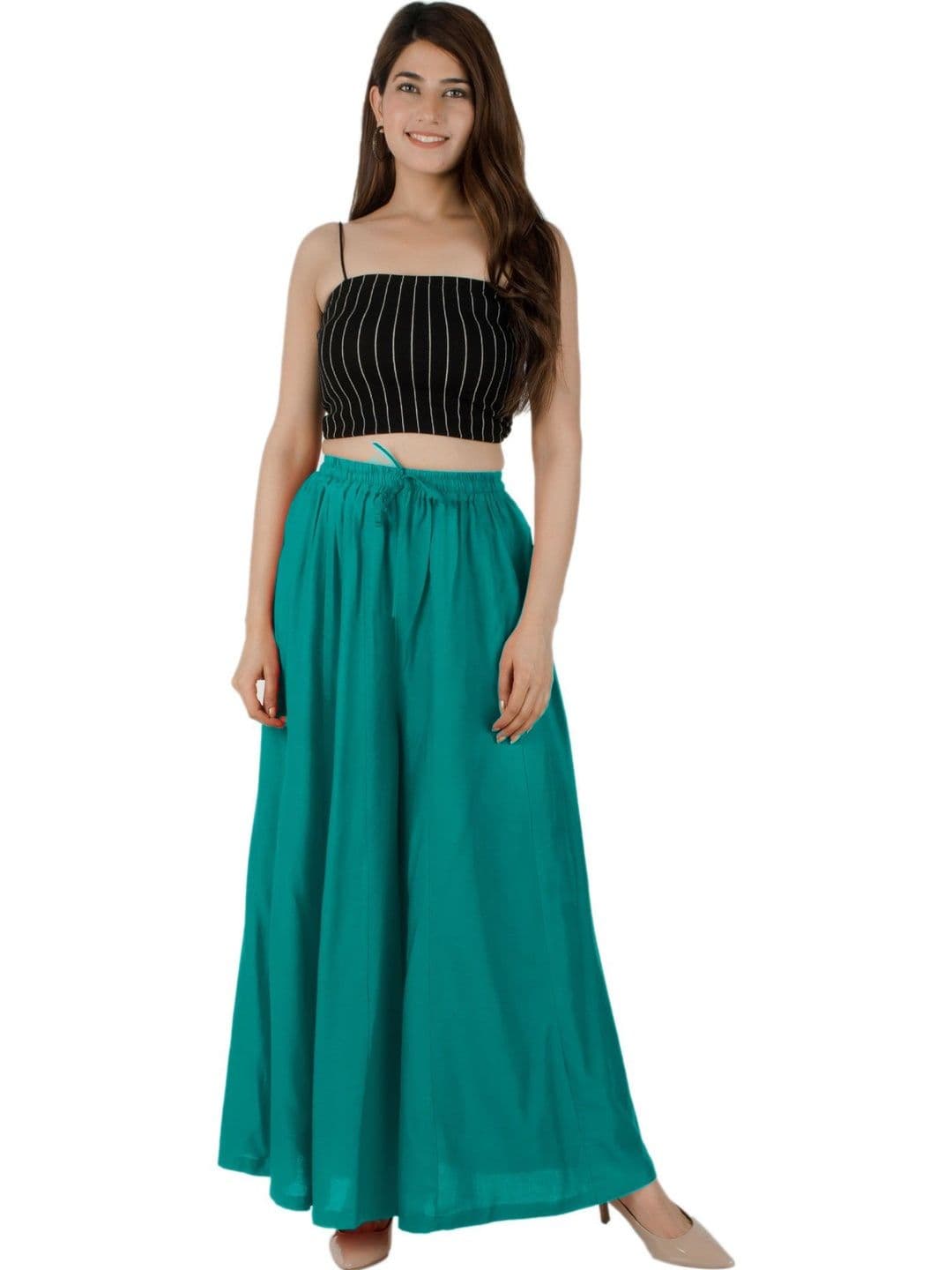 Rajvila Women Flared Handloom Ethnic Palazzos - view 1