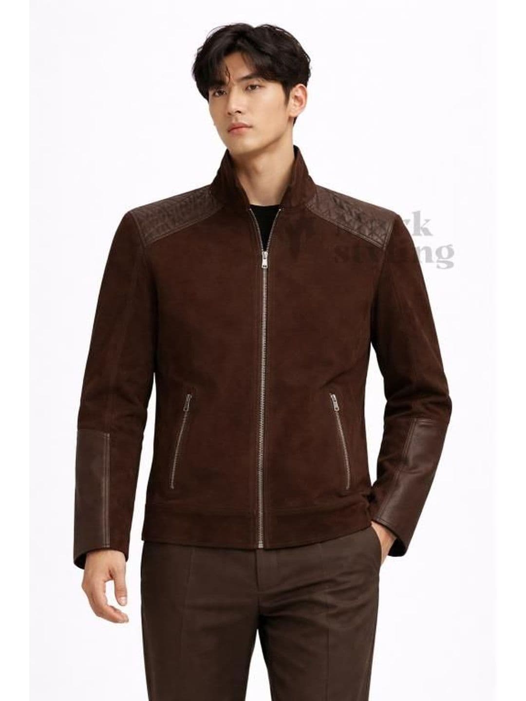 Mark Styling Men Leather Leather Jacket - view 1