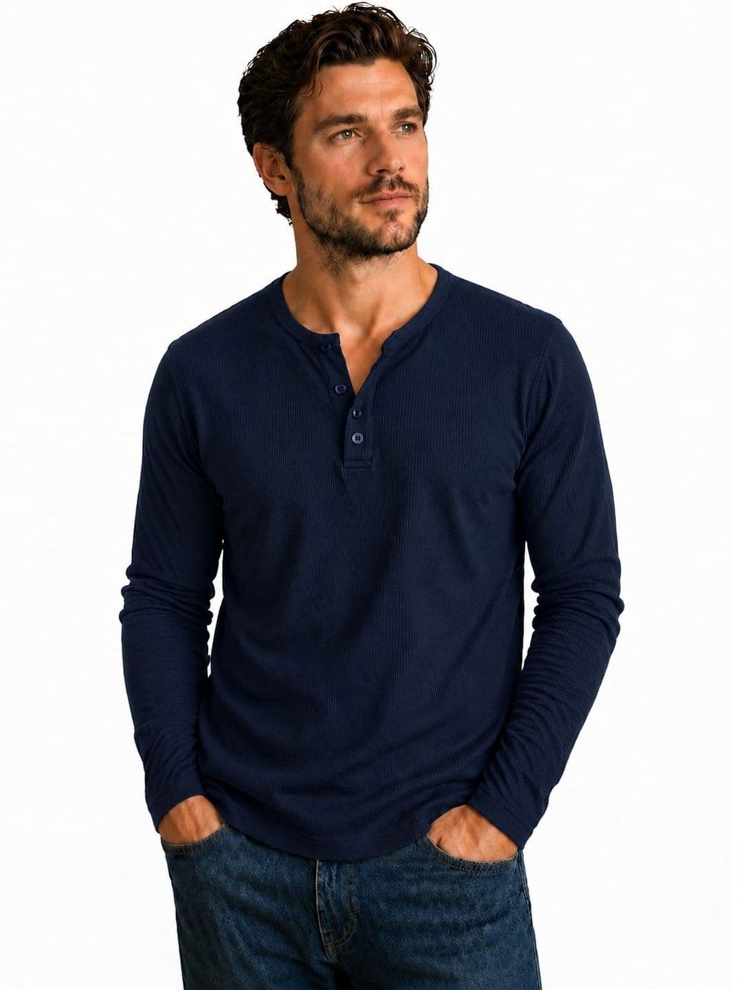 QUTUN Men Henley Neck T-shirt - view 1
