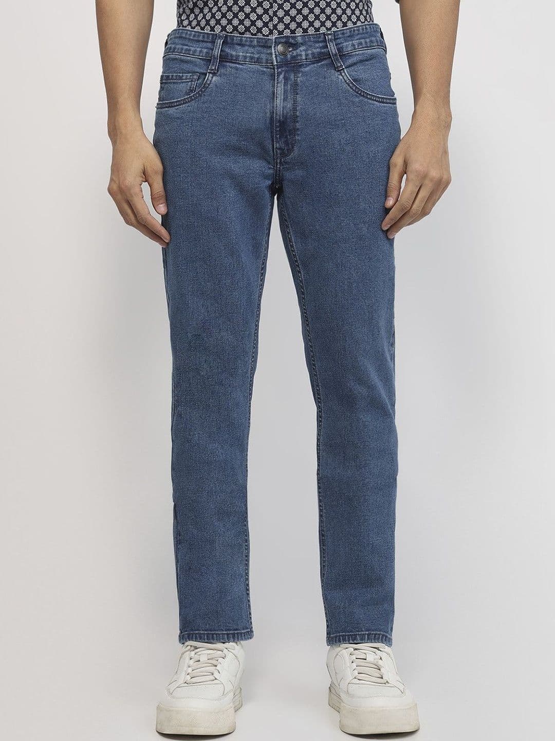 Parx Men Tapered Fit Low-Rise Light Fade Stretchable Jeans - view 1
