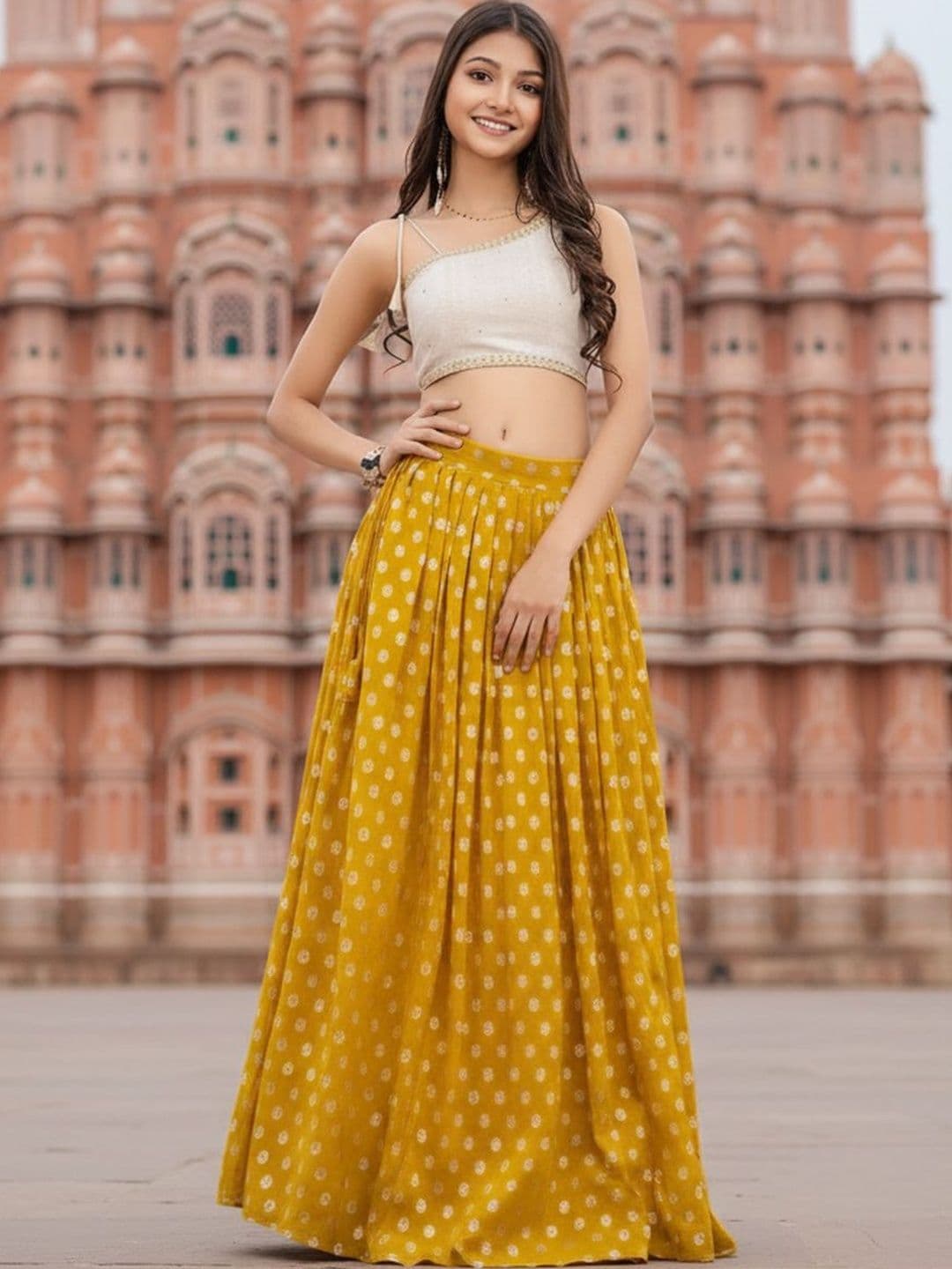 Sangria Girls Ready To Wear Silk Lehenga & Choli - view 1