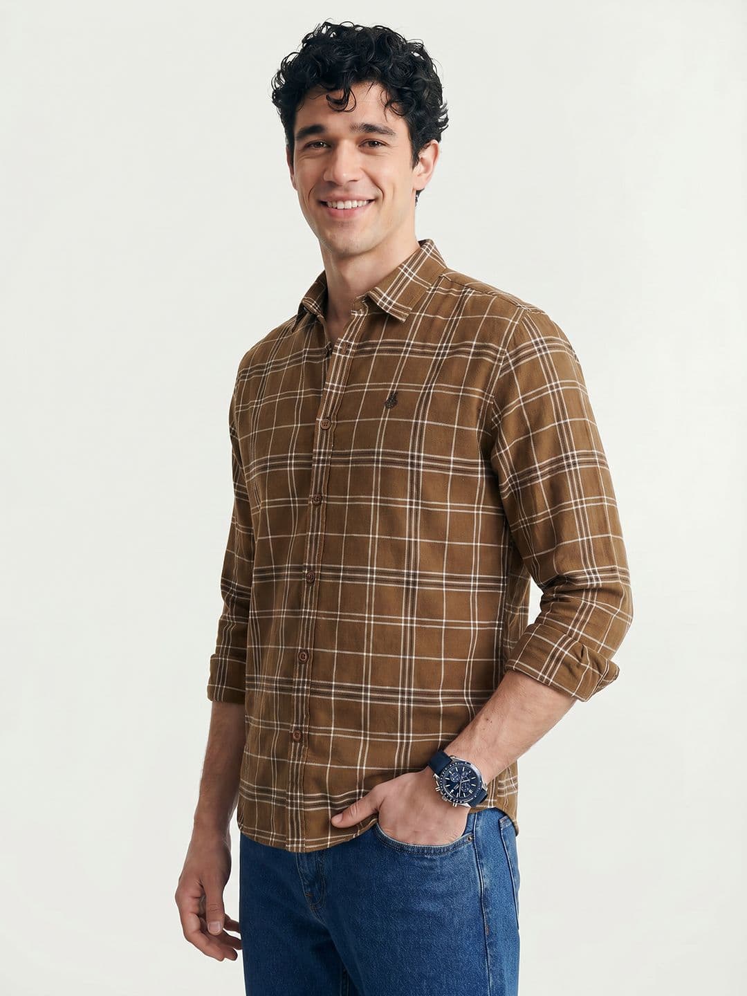 Mast & Harbour Linen Blend Check Shirt - view 1