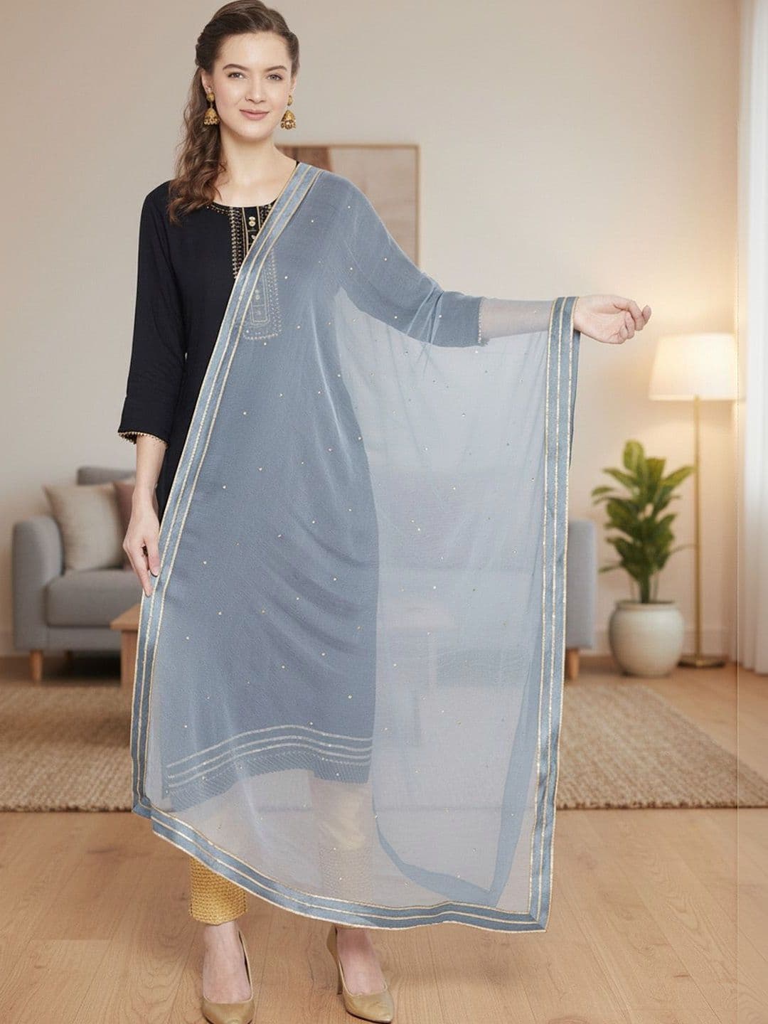 KALINI Dupatta with Zari - view 1
