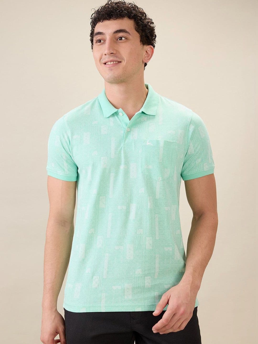 Parx Men Printed Polo Collar Pure Cotton Pockets T-shirt - view 1
