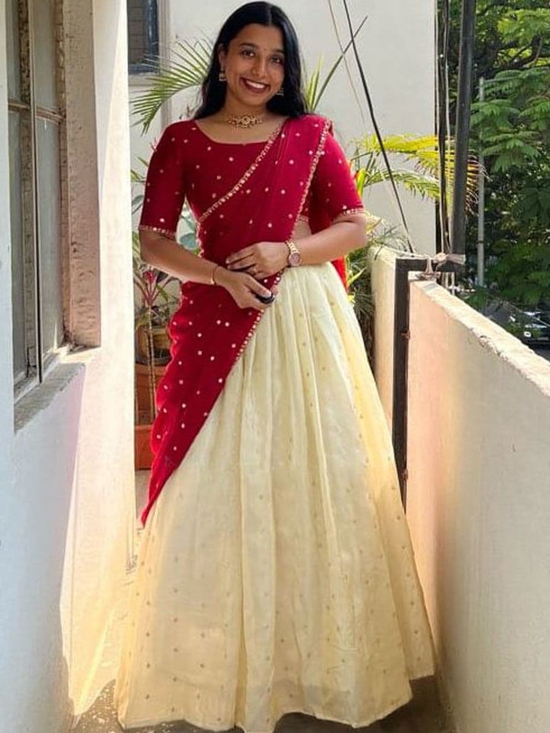 NAVLAKHI Embellished Sequinned Semi-Stitched Lehenga & Unstitched Blouse With Dupatta - view 1
