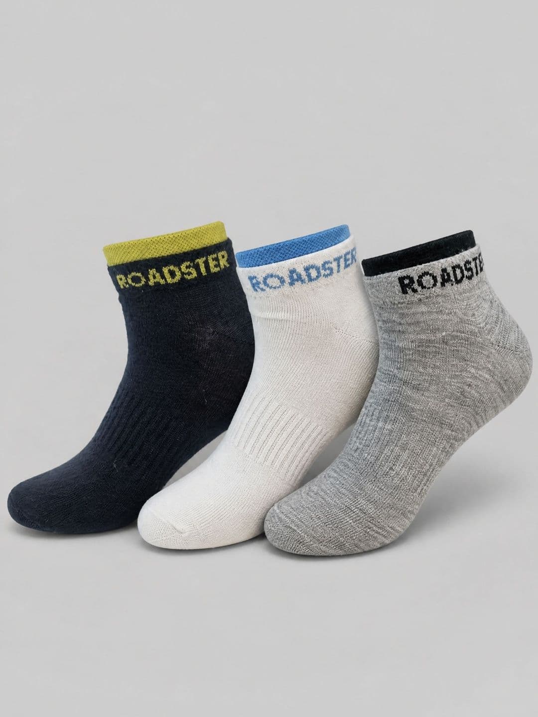 Roadster Men Pack of 3 Cotton Blend Patterned Ankle Length Socks - view 1