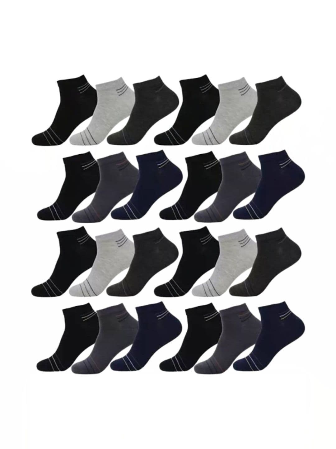 VAPINDIA Unisex Pack of 6 Cotton Striped Ankle Length Socks - view 1