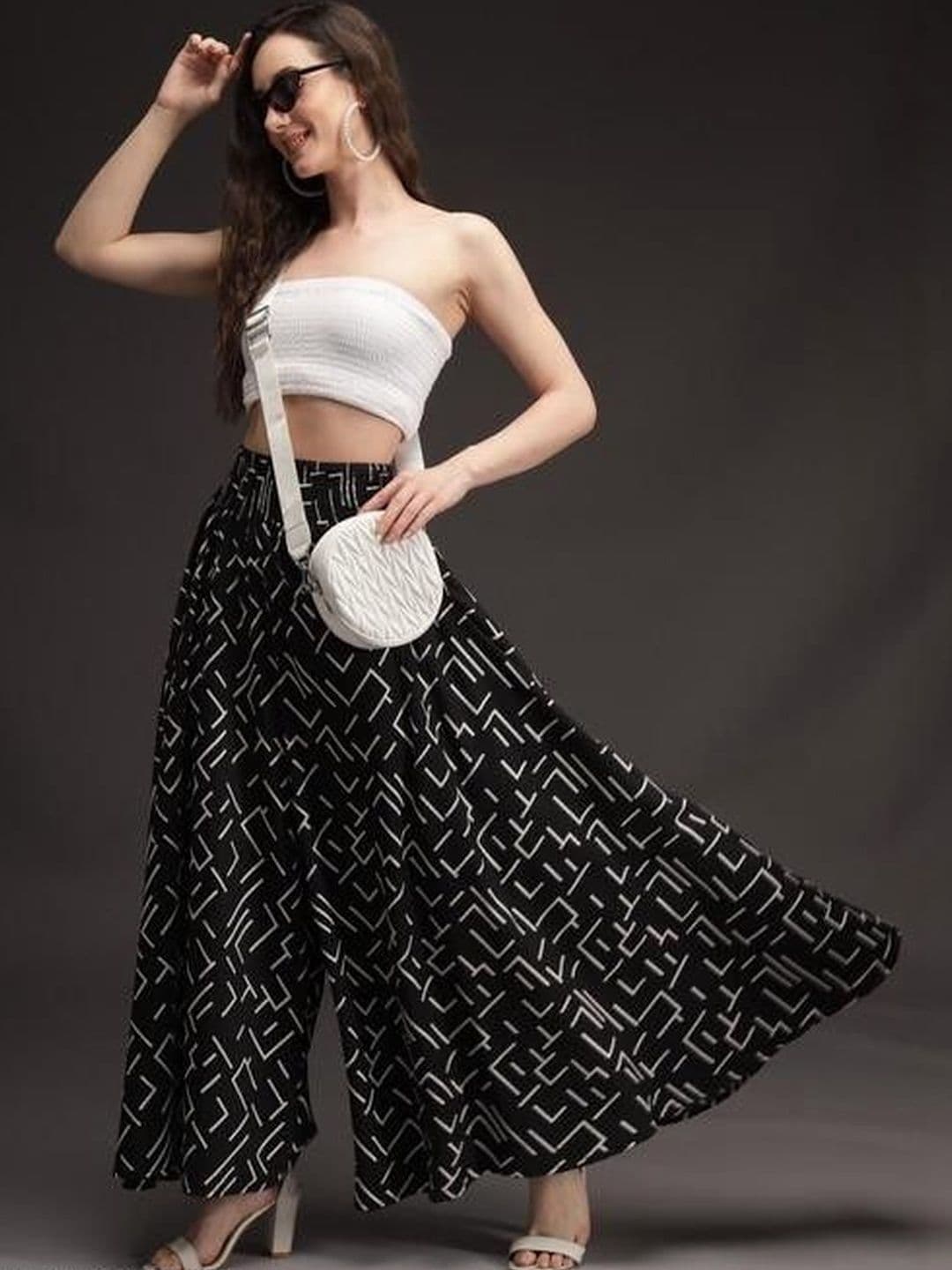 Drapevilla Women Printed Flared Ethnic Palazzos - view 1