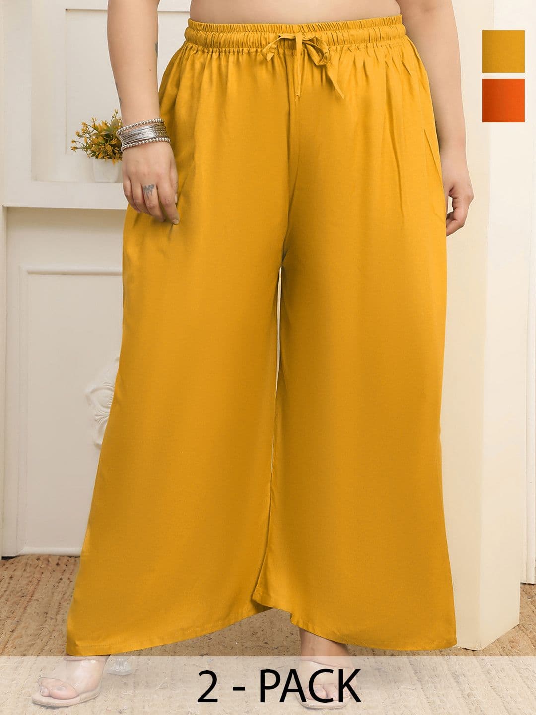 KALINI Women Pack Of 2 Flared Pocket Palazzos - view 1