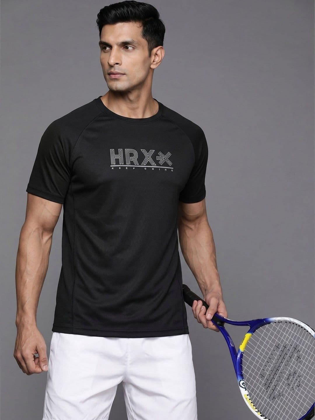 HRX by Hrithik Roshan Brand Logo Printed Short Sleeves T-shirt - view 1