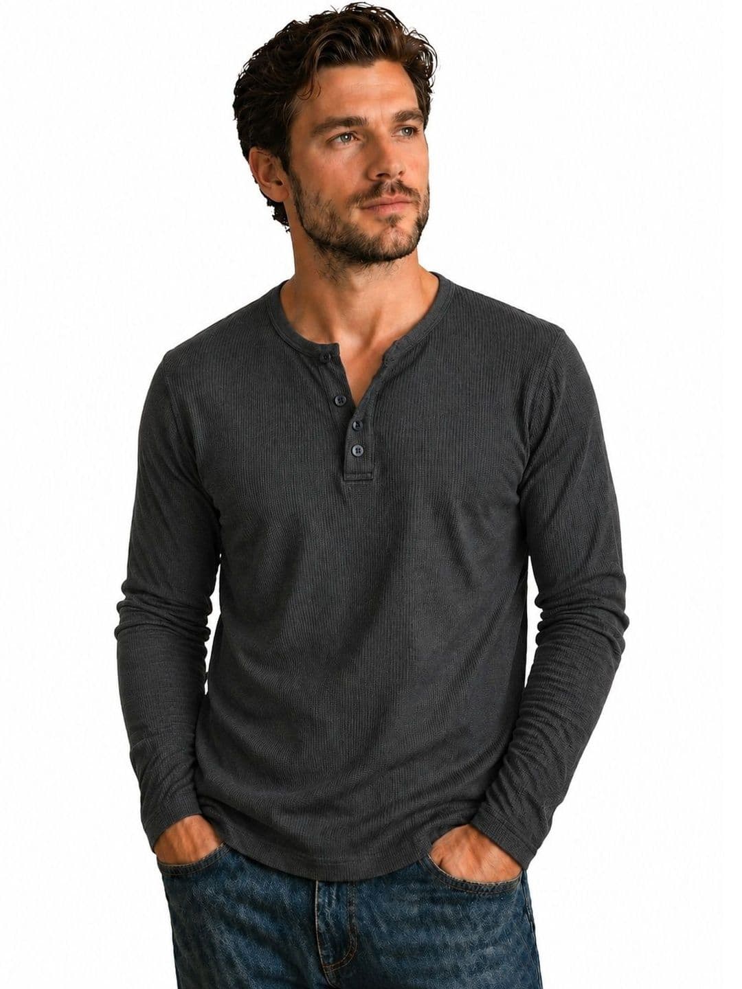 QUTUN Men Henley Neck T-shirt - view 1