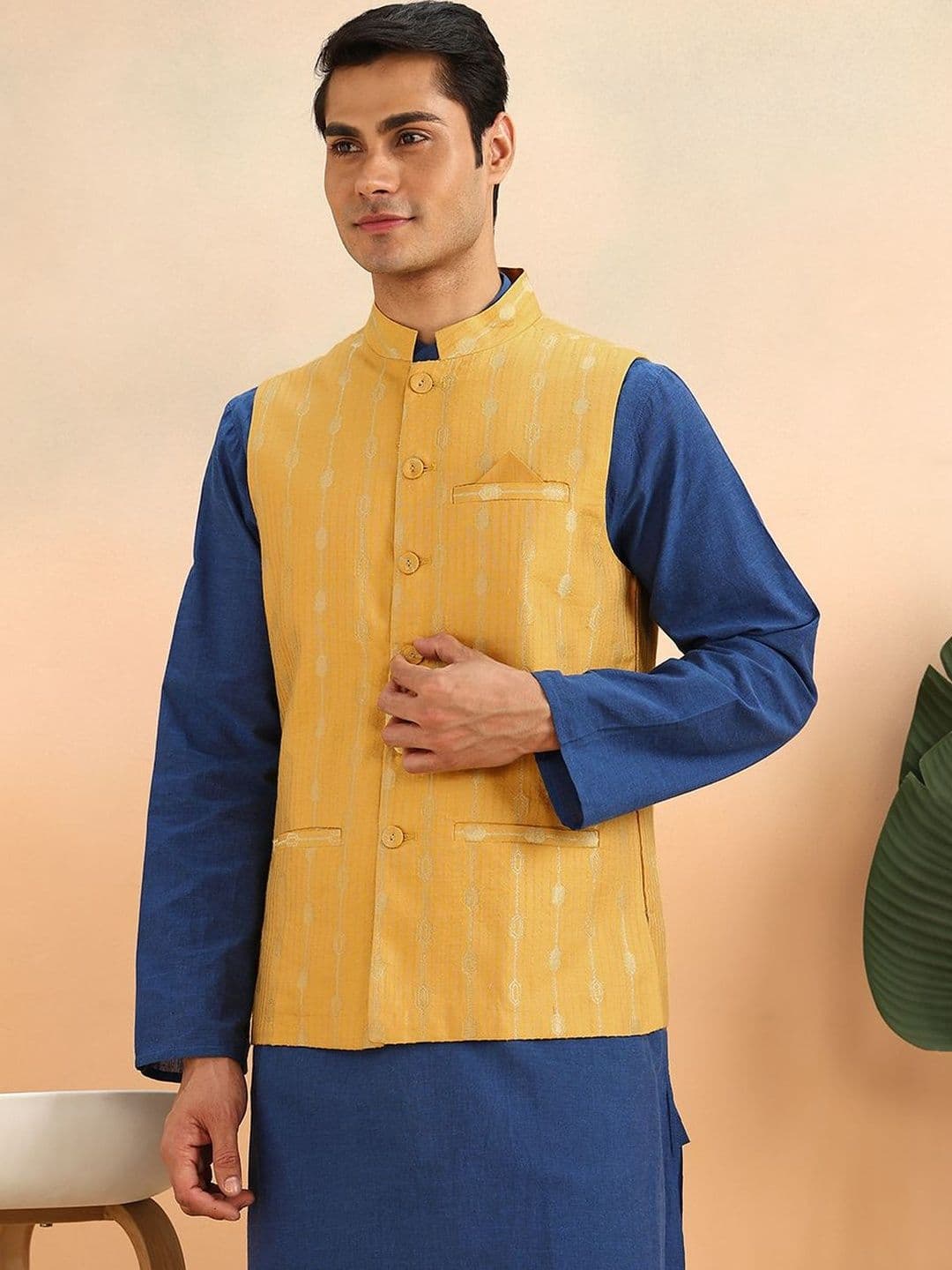 Fabindia Mandarin Collar Nehru Jackets - view 1