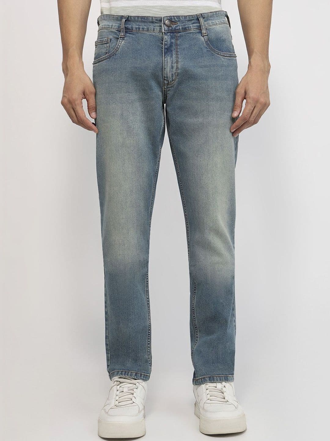 Parx Men Tapered Fit Low-Rise Light Fade Stretchable Jeans - view 1