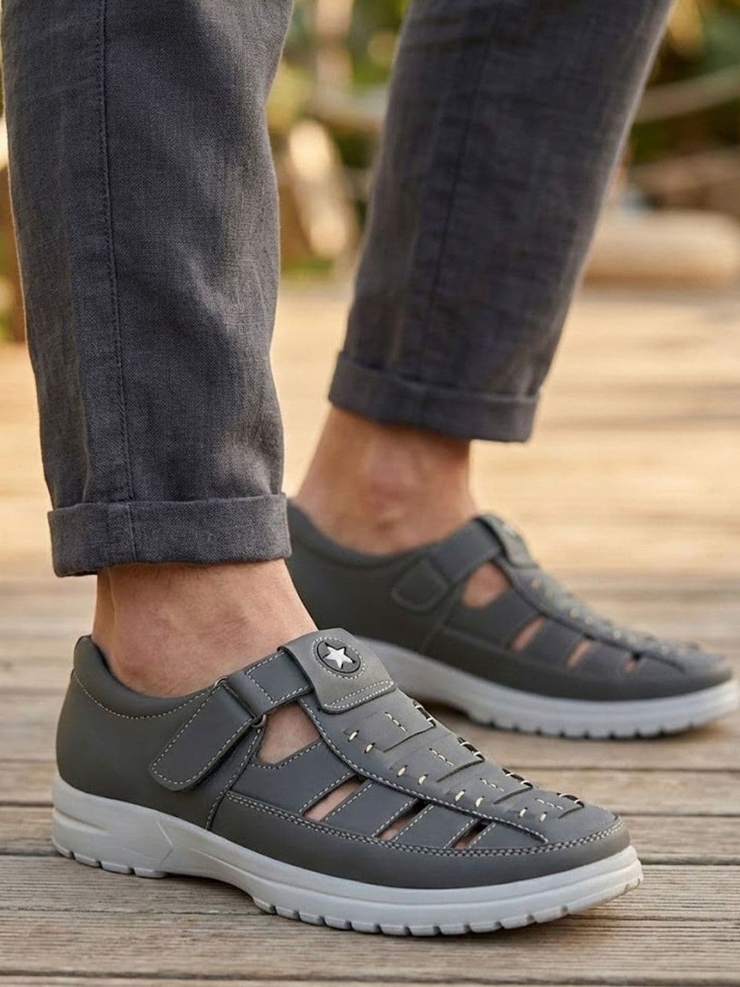 FAUSTO Men PU Shoe-Style Sandals - view 1