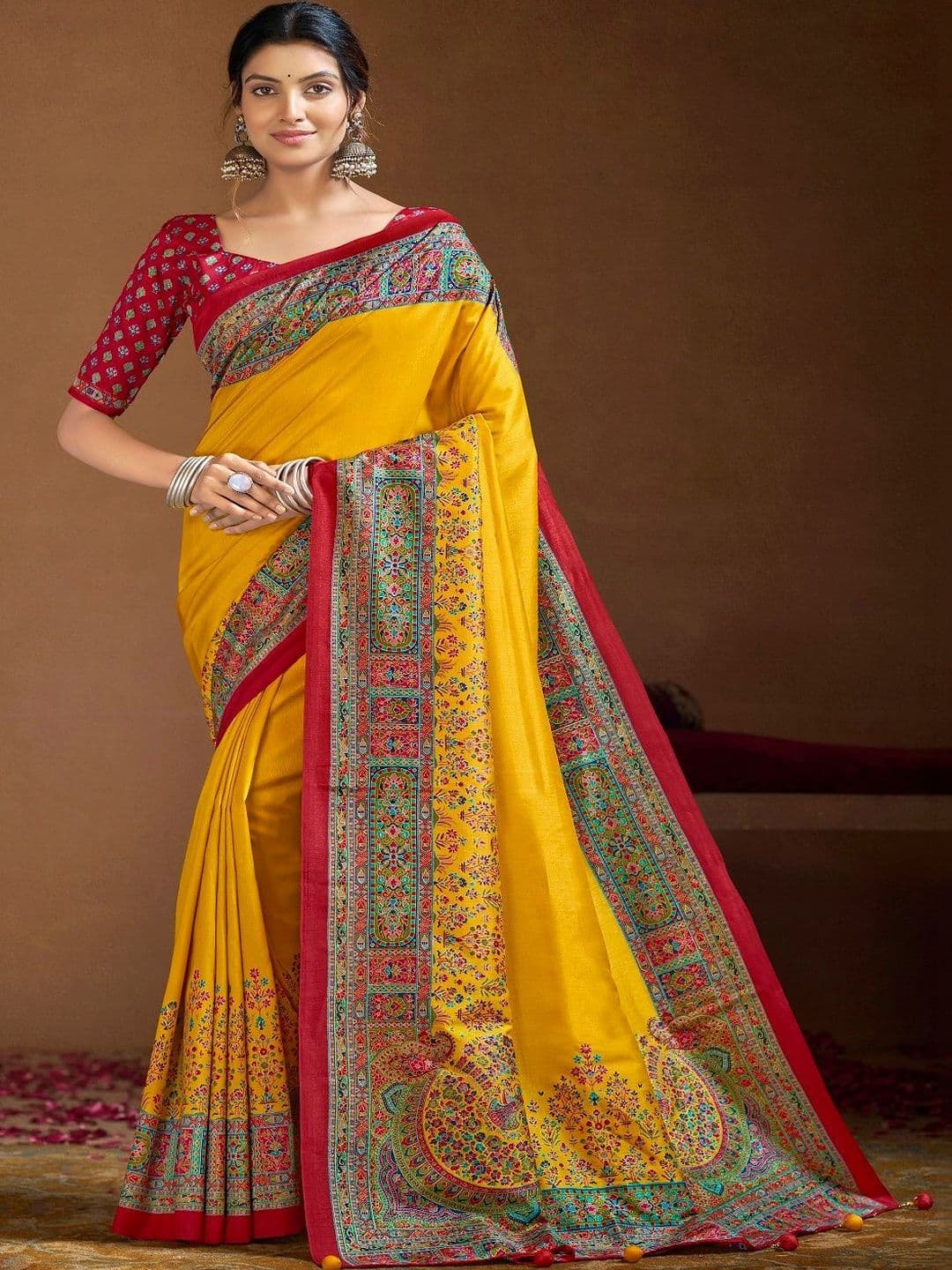 Vipul Paisley Silk Cotton Saree - view 1