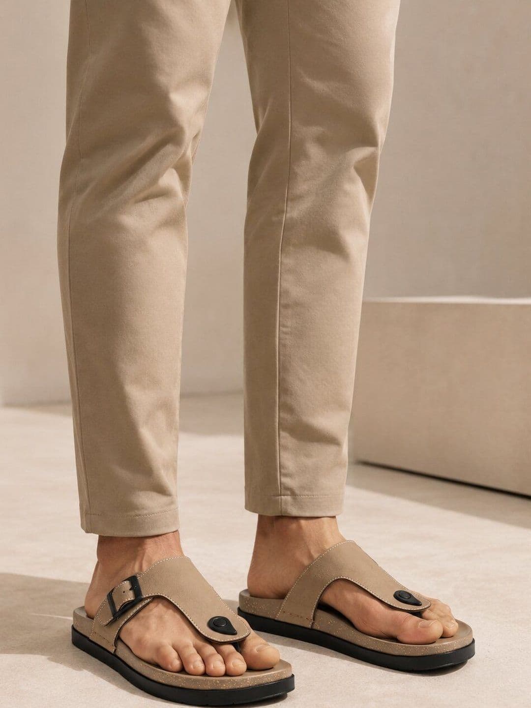 San Frissco Men Casual Slip On Comfortable Pu Footbed Lightweight Thong Sandals - view 1