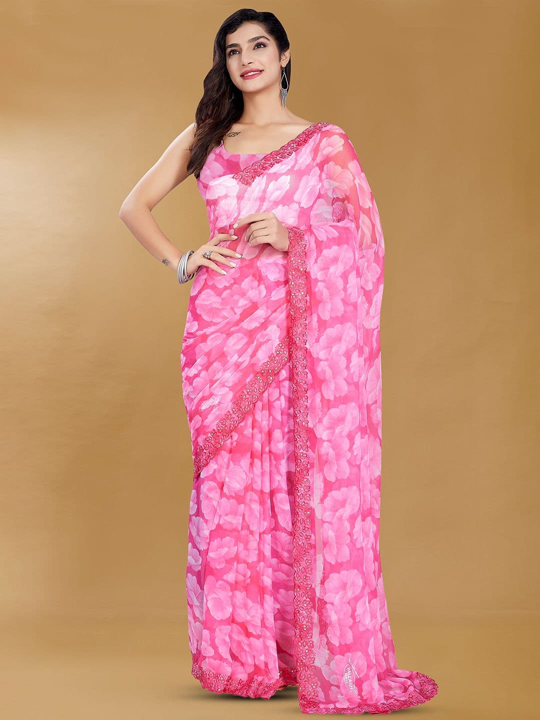 KALINI Floral Embroidered Saree - view 1