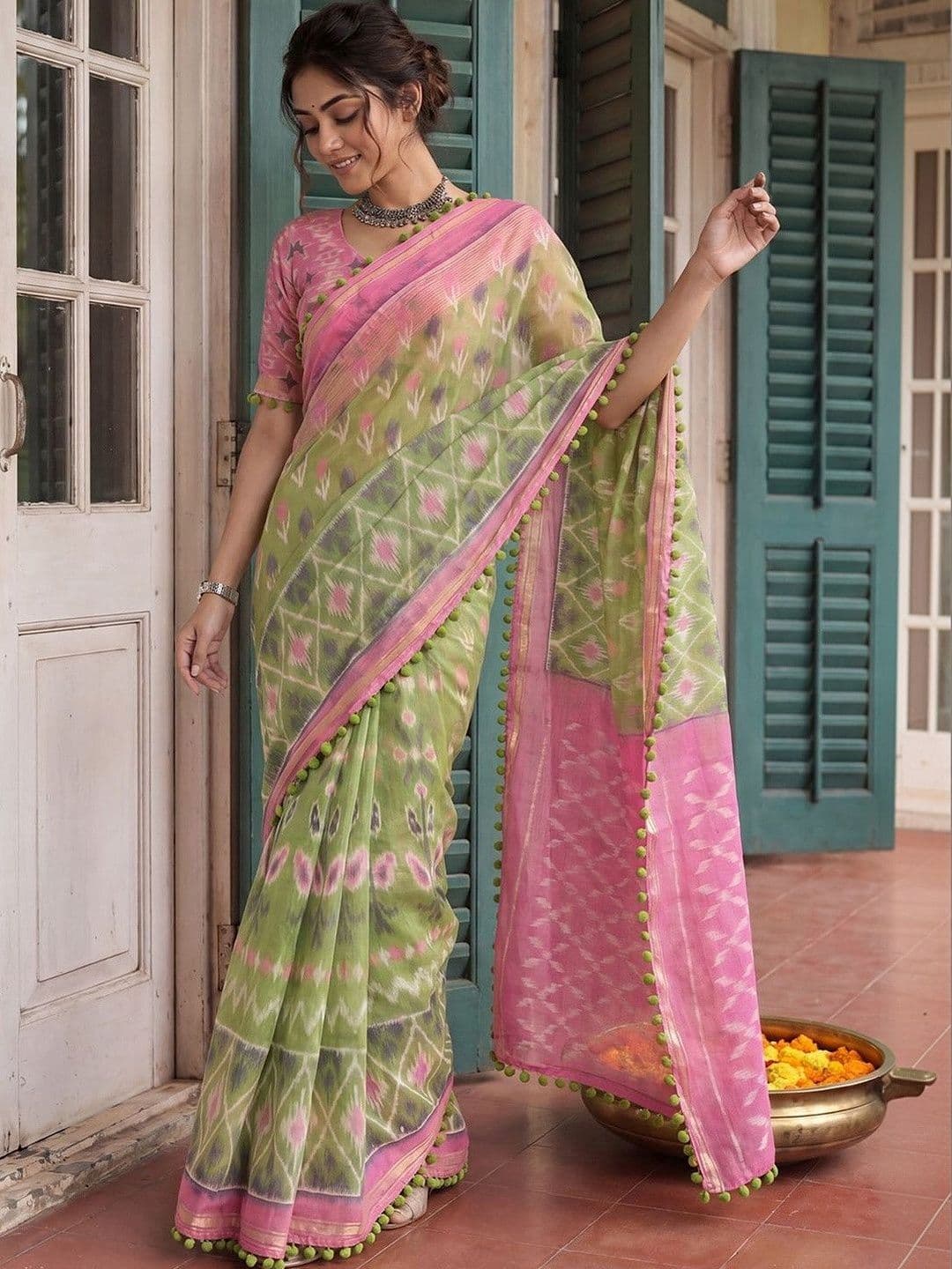 Anouk Rustic Ethnic Motifs Ikat Ready to Wear Saree - view 1