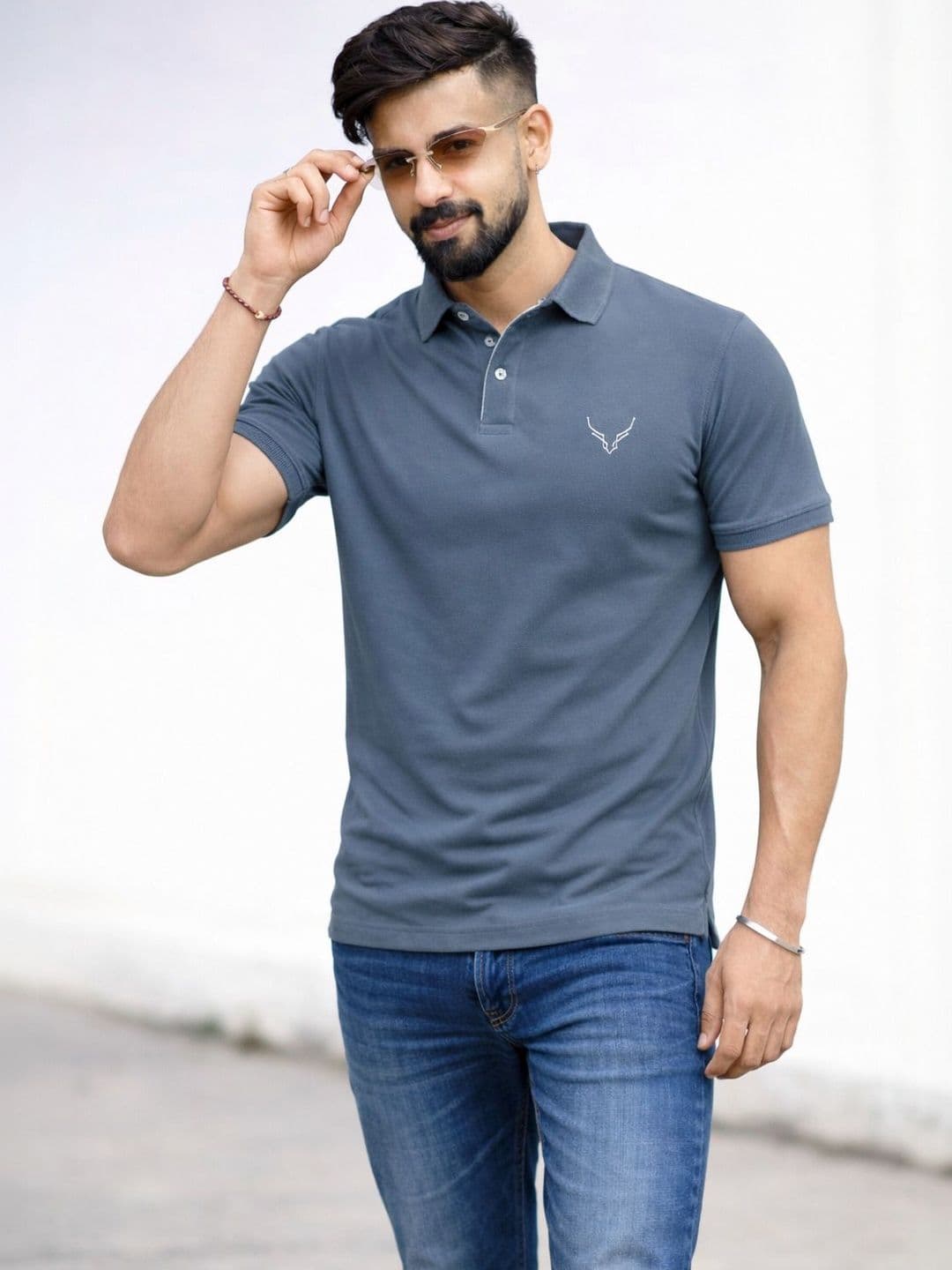 AVRIE Men Brand Logo Polo Collar Short Sleeves T-shirt - view 1
