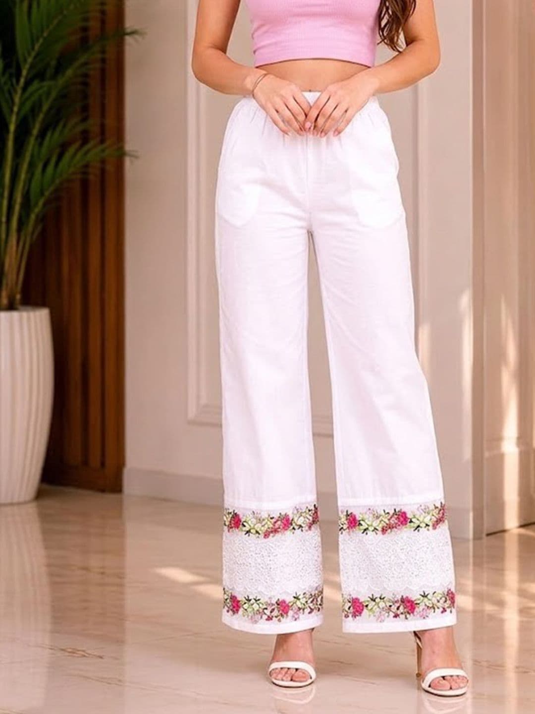 TNQ Women Floral Embroidered Ethnic Palazzos - view 1
