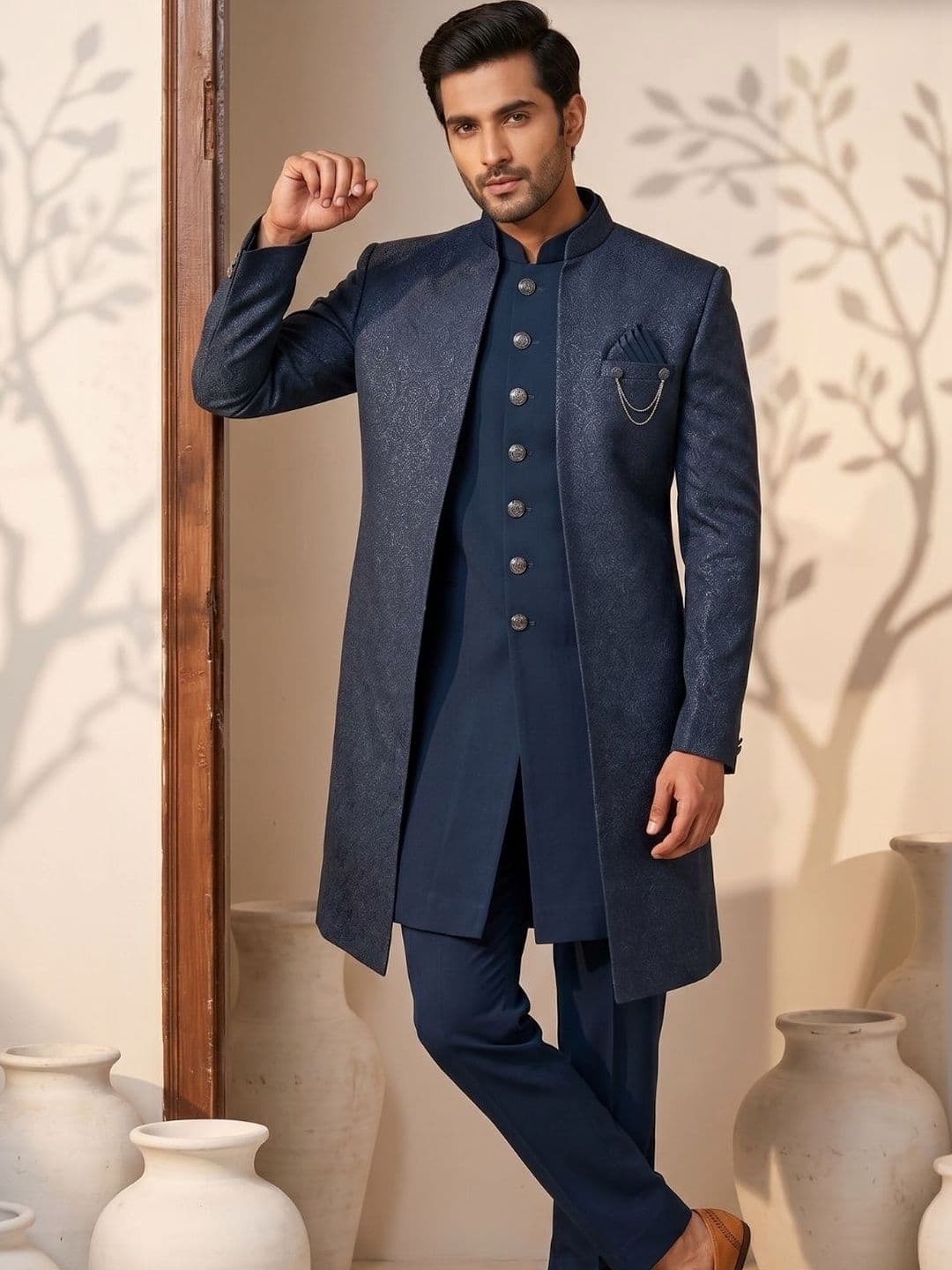 TRIANGLE Triangle Jodhpuri Self-Designed Sherwani