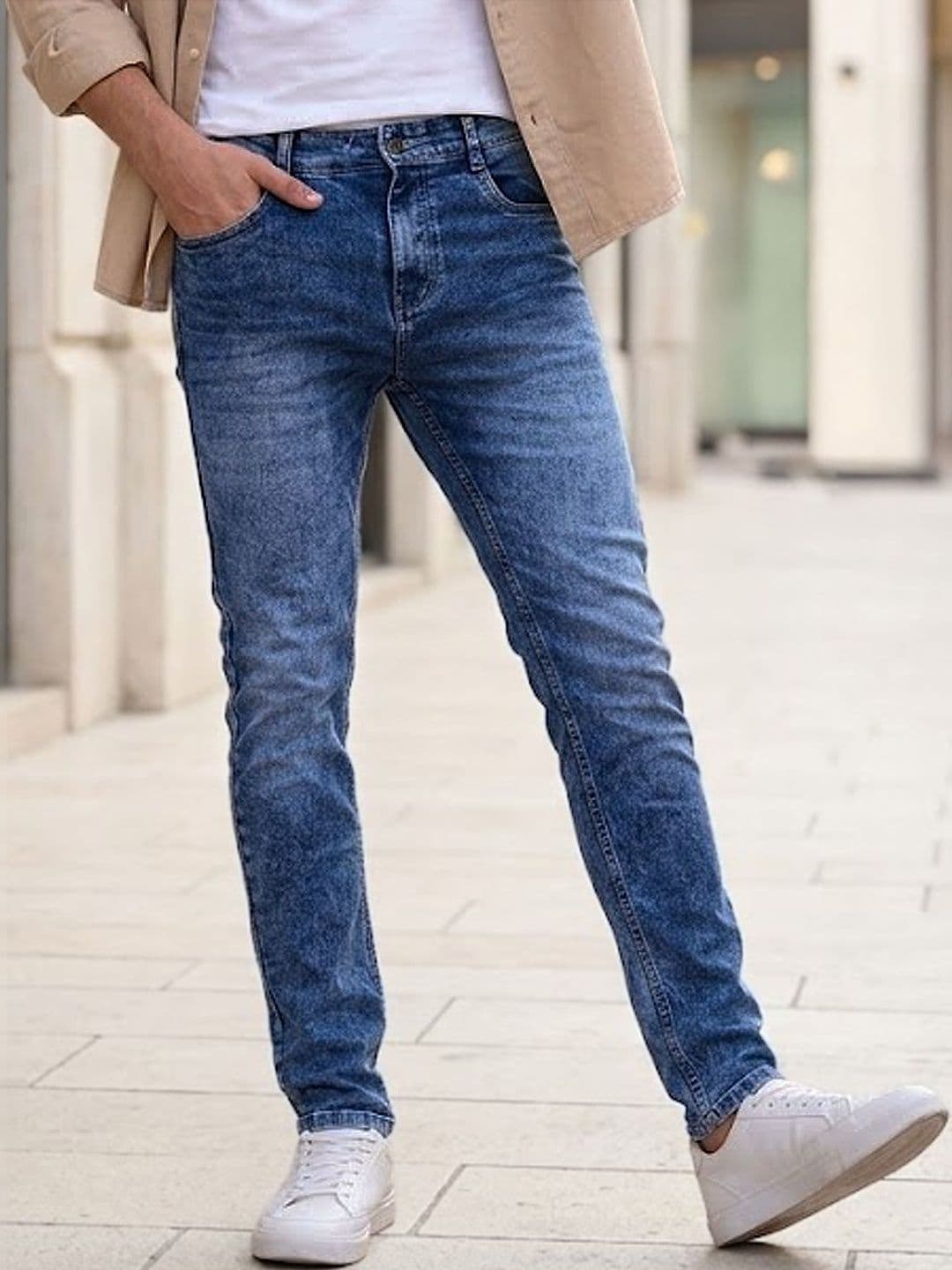 Urbano Fashion Men Skinny Fit Heavy Fade Stretchable Cotton Jeans - view 1