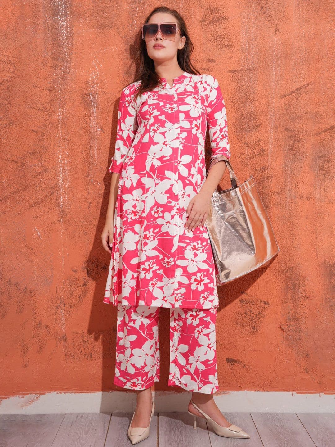 Minelli Floral Printed Tunic with Palazzos - view 1