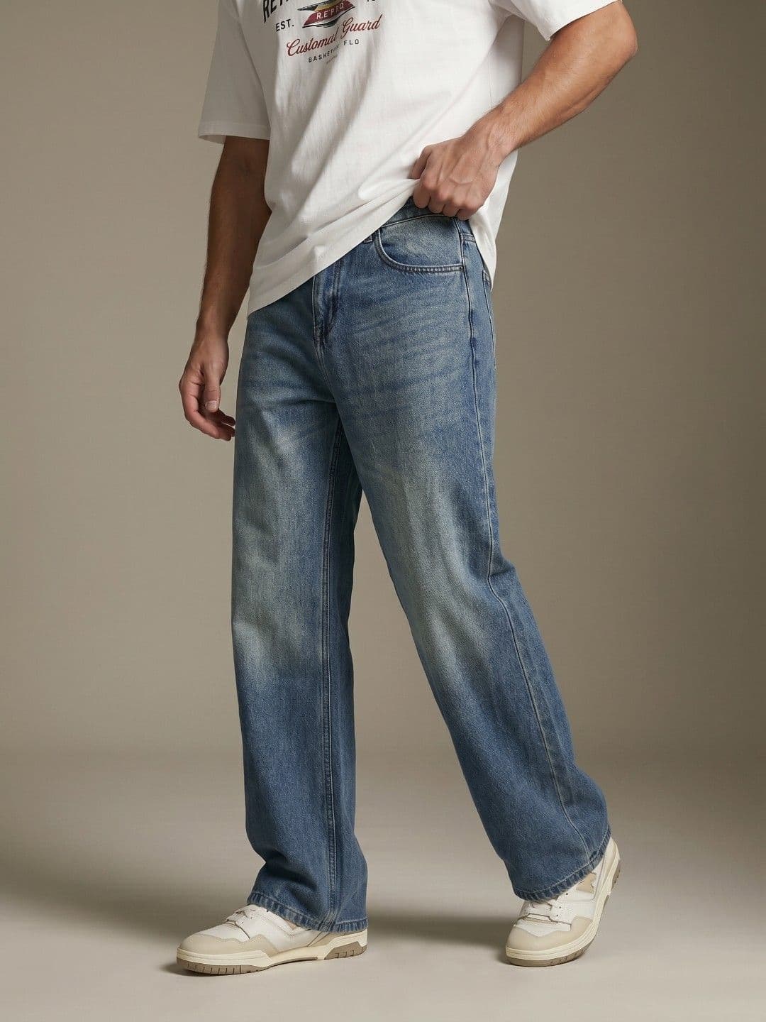 glitchez Men Mid-Rise Heavy Fade Jeans - view 1
