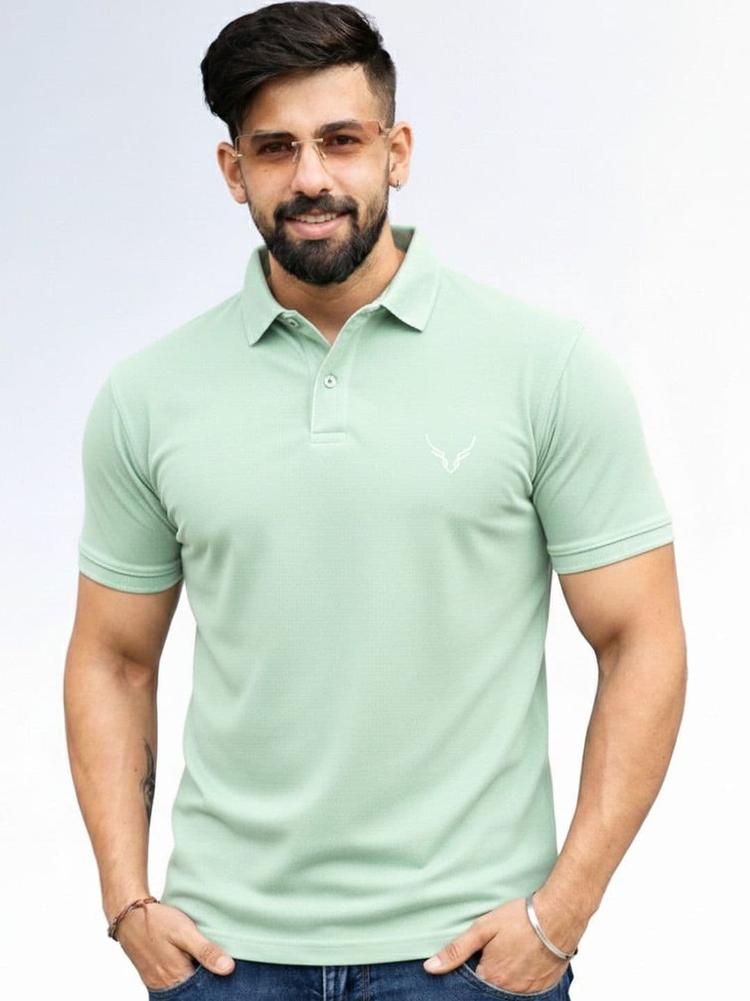 AVRIE Men Brand Logo Polo Collar T-shirt - view 1